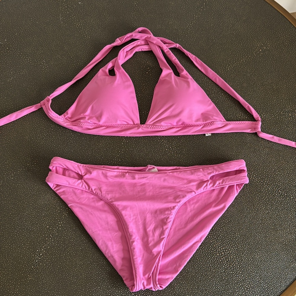 Becca Pink  bikini top and bottom